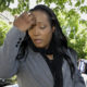 Ina Rogers pauses as she talks with reporters about the seizure of her 10 children by law enforcement Monday, May 14, 2018, in Fairfield, Calif.