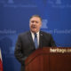 Secretary of State Mike Pompeo speaks at the Heritage Foundation.