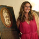 Brandi Chastain next to her plaque.