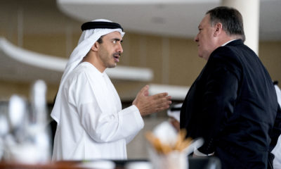 Photo of Mike Pompeo and Sheikh Abdullah bin Zayed Al Nahyan,