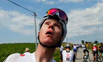 Photo of Chris Froome after being treated for tear gas