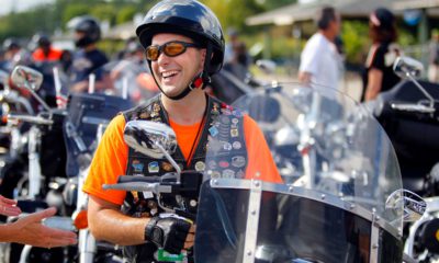 Photo of Gov. Scott Walker before riding in the Harley-Davidson 110th Anniversary Parade in Milwaukee