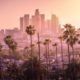 Photo of sunset and Los Angeles skyline