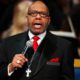 Photo of the Rev. Jasper Williams, Jr. during the funeral service for Aretha Franklin