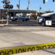 Photo of police vehicles blocking the streets in Sacramento, CA