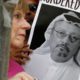 Photo of a poster of Saudi journalist Jamal Khashoggi