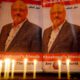 Photo of candles lit for Jamal Khashoggi