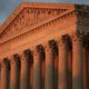 Photo of US Supreme Court at sunset