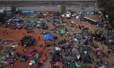 Photo of migrant caravans at a temporary shelter in Tijuana, Mexico