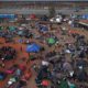 Photo of migrant caravans at a temporary shelter in Tijuana, Mexico