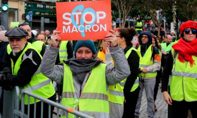 Photo of "Yellow Vest" protester in Biarritz, France