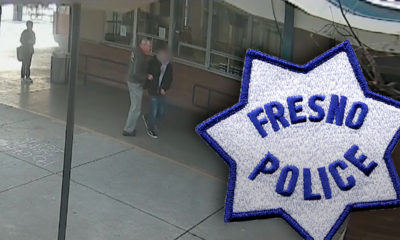 Composite of screen image and Fresno PD logo