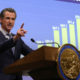 Photo of Gavin Newsom talking about California budget