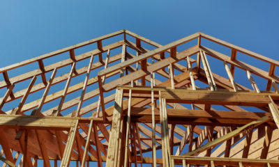 photo of a house being framed