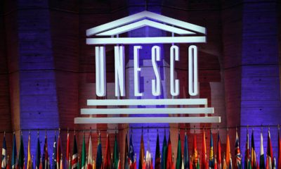 Photo of UNESCO logo during the 39th session