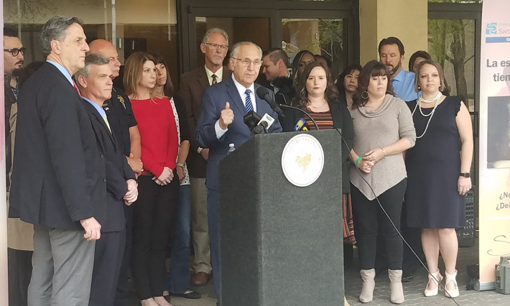 Photo of Fresno Mayor Lee Brand and other members of the Mayor's Initiative to Combat Human Trafficking