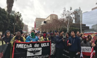 Photo of anti-Trump protest by members of MECHa de UCLA