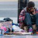 Photo of homeless man on Sunset Blvd. in Los Angeles