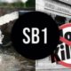 Composite photo of water coming out of an irrigation pipe, SB 1, and job killer logot