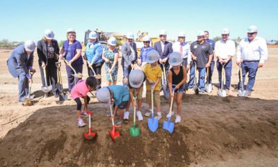 Photo of Mendota Unified children participating in the AMOR groundbreaking