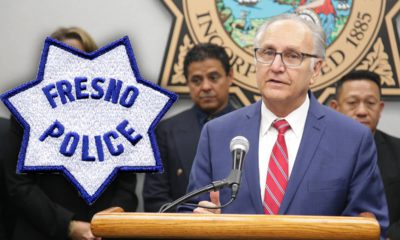 Photo combination of Mayor Lee Brand and the Fresno Police logo