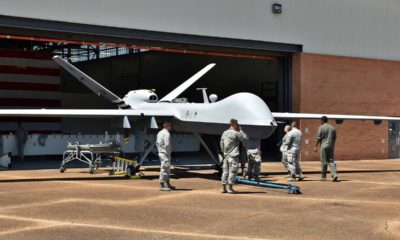 Photo of an MQ-9 Reaper drone undergoing maintenance