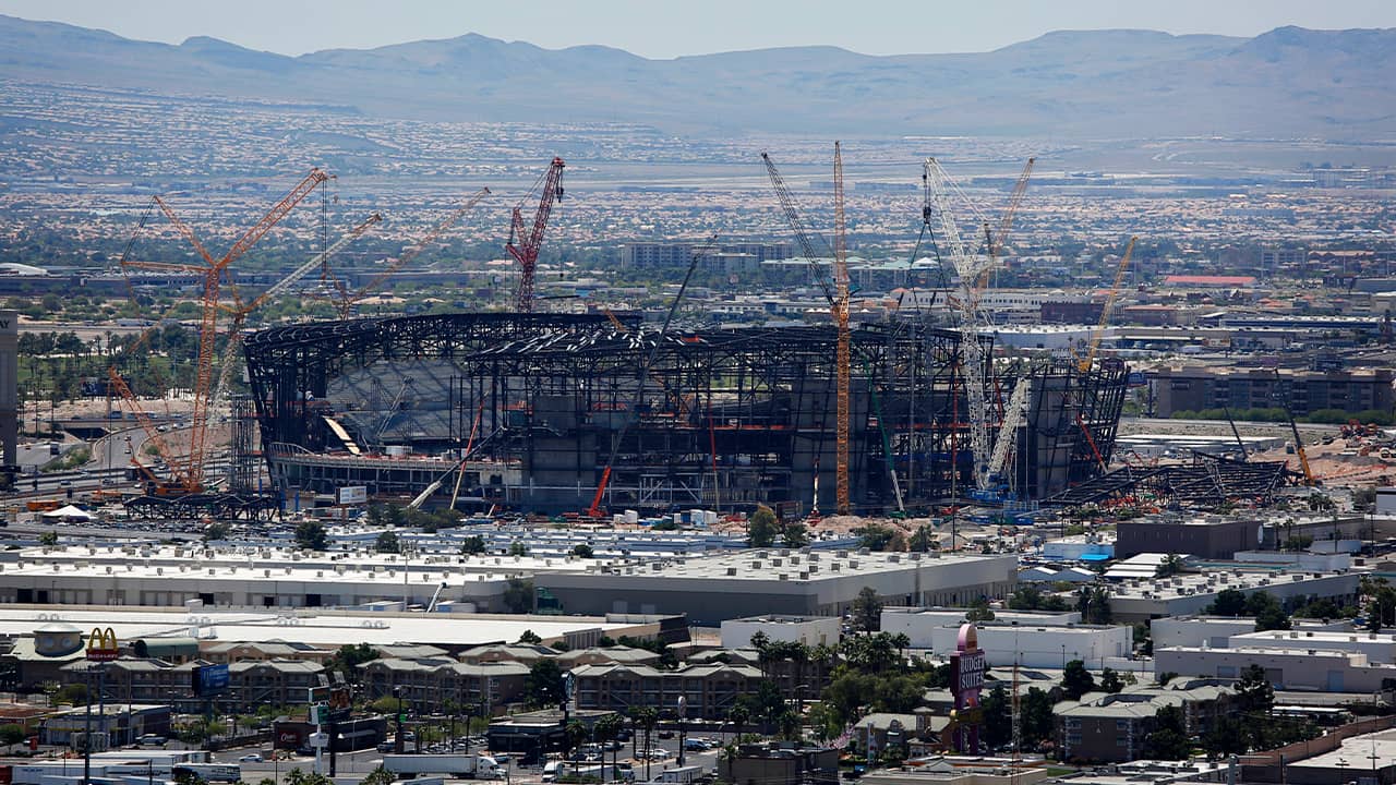 Photo of Raiders football stadium under construction in Las Vegas