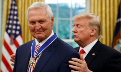 Photo of Jerry West and President Donald Trump