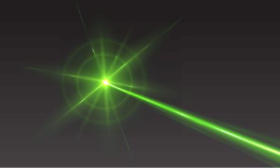 photo of a green laser beam