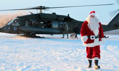 Photo of Santa Claus arriving in Napakiak, Alaska