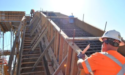 Photo of the San Joaquin River viaduct being built for high-speed rail