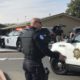 Photo of a Fresno Police officer at Bullard High School in Fresno, Ca.