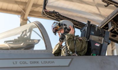 Pilot in F-15 cockpit