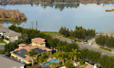 Aerial view of San Joaquin River overlook at Milburn Avenue