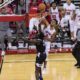 Photo of Fresno State's Niven Hart dunking against San Jose State