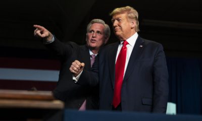 Photo of House Minority Leader Kevin McCarthy and President Donald Trump in McCarthy's home town of Bakersfield, California