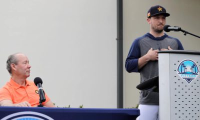 Photo of Houston Astros' Alex Bregman and Astros owner Jim Crane