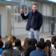 Photo of Gov. Gavin Newsom talking to students