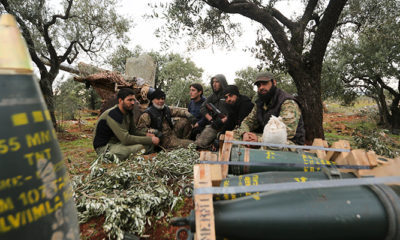 Photo of Turkish backed Syrian fighters taking a break in Neirab