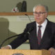 Photo of Fresno Mayor Lee Brand speaking inside City Hall at a podium