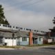 Photo of a BART train running about housing in Albany