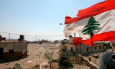 Photo of a Lebanese flag in Khiam, Lebanon