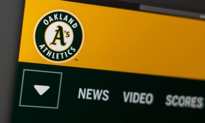 Photo of Oakland A's logo on a website page