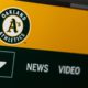 Photo of Oakland A's logo on a website page