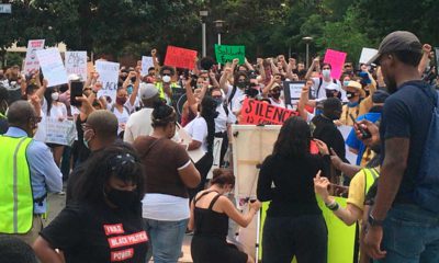 Photo of a George Floyd death protest in Fresno, California, on Sunday, May 31, 2020.