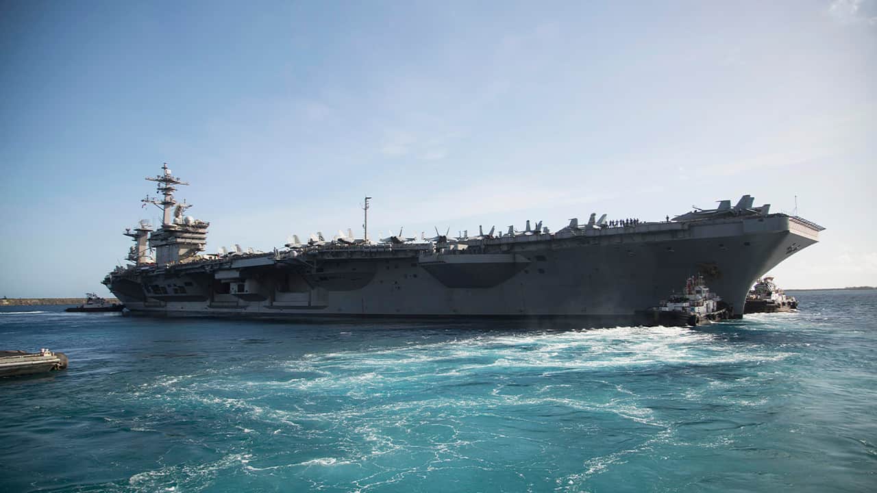 Photo of the aircraft carrier USS Theodore Roosevelt