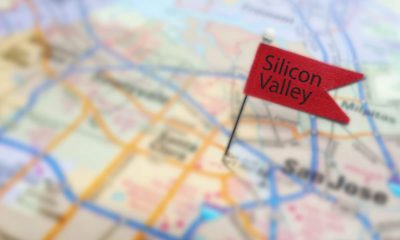 Photo of a map with a marker in Silicon Valley