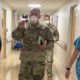 Image of Maj. Gen. Michael Stone visting Community Regional Medical Center in Fresno, California, and the military medical team deployed there to fight the coronavirus pandemic