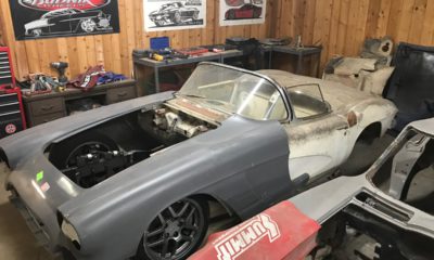 Color image of classic cars at West Coast Chassis in Fresno, California