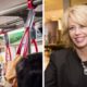 Side-by-side images of a bus interior and former Fresno Mayor Ashley Swearengin